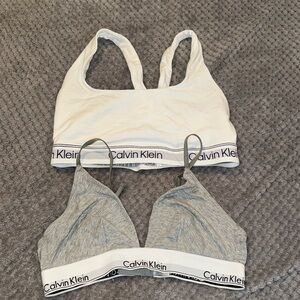 Two (2) Calvin Klein White Sports Bras